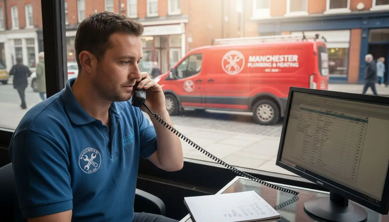 UK trade owner dialing business phone