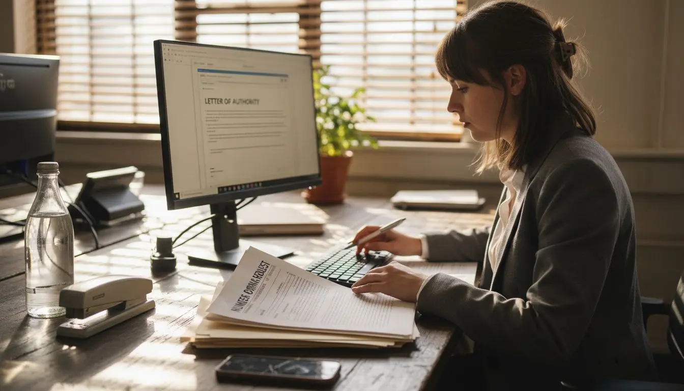 Professional reviewing number porting documents