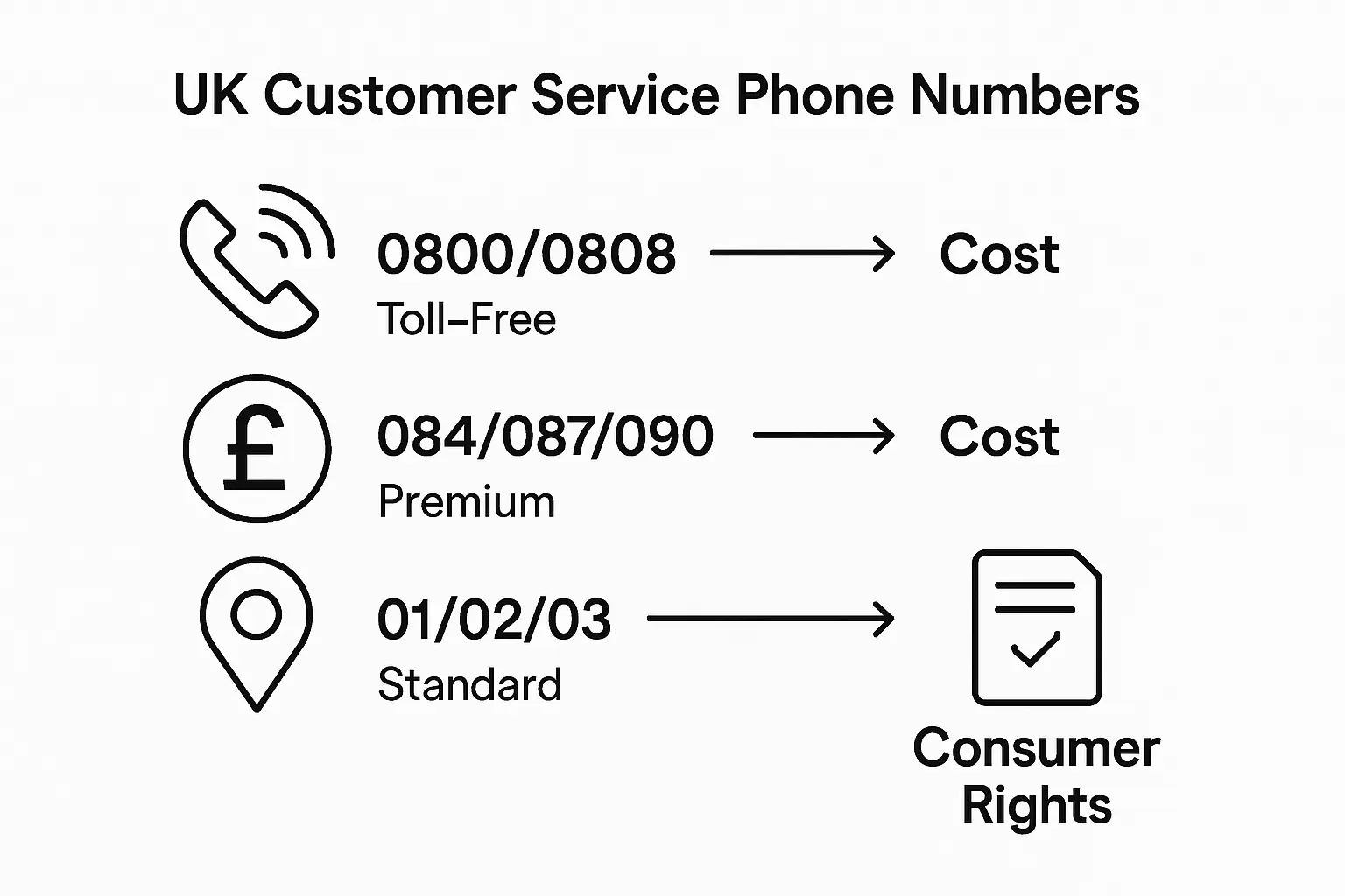 Infographic about types and regulation of UK business phone numbers