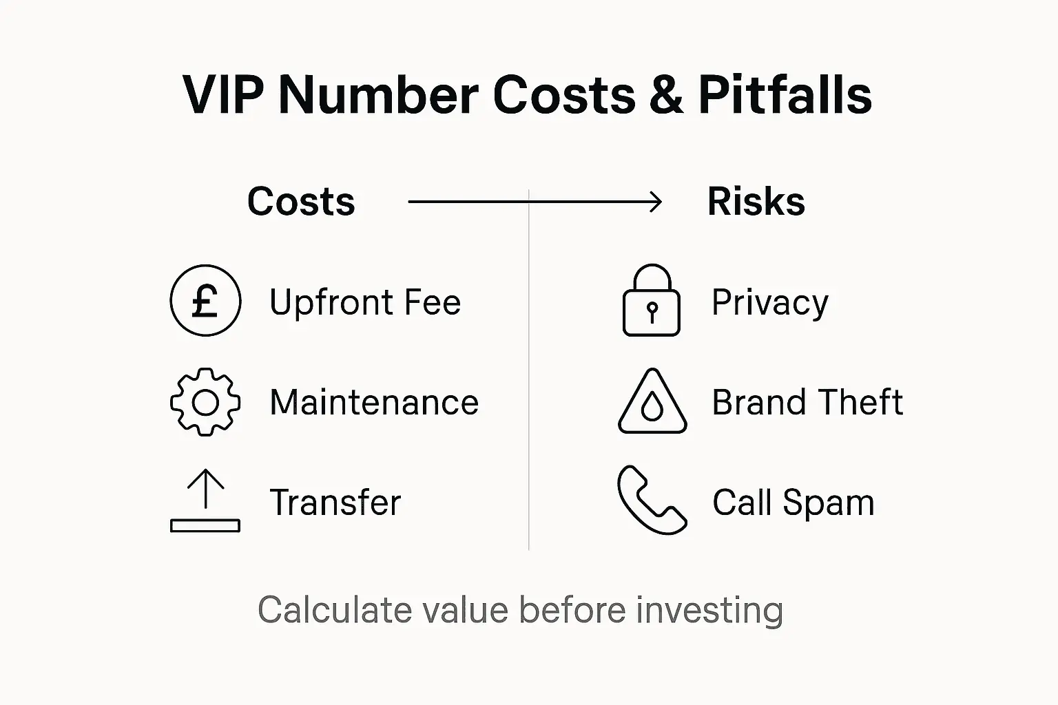 Infographic on VIP number costs and risks