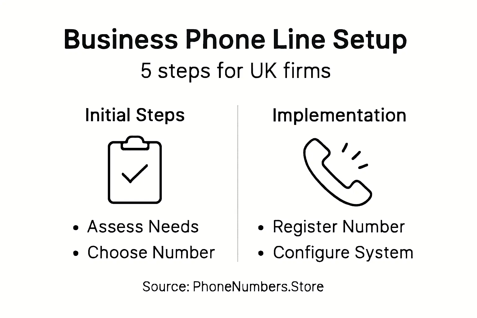 Infographic showing business phone setup steps
