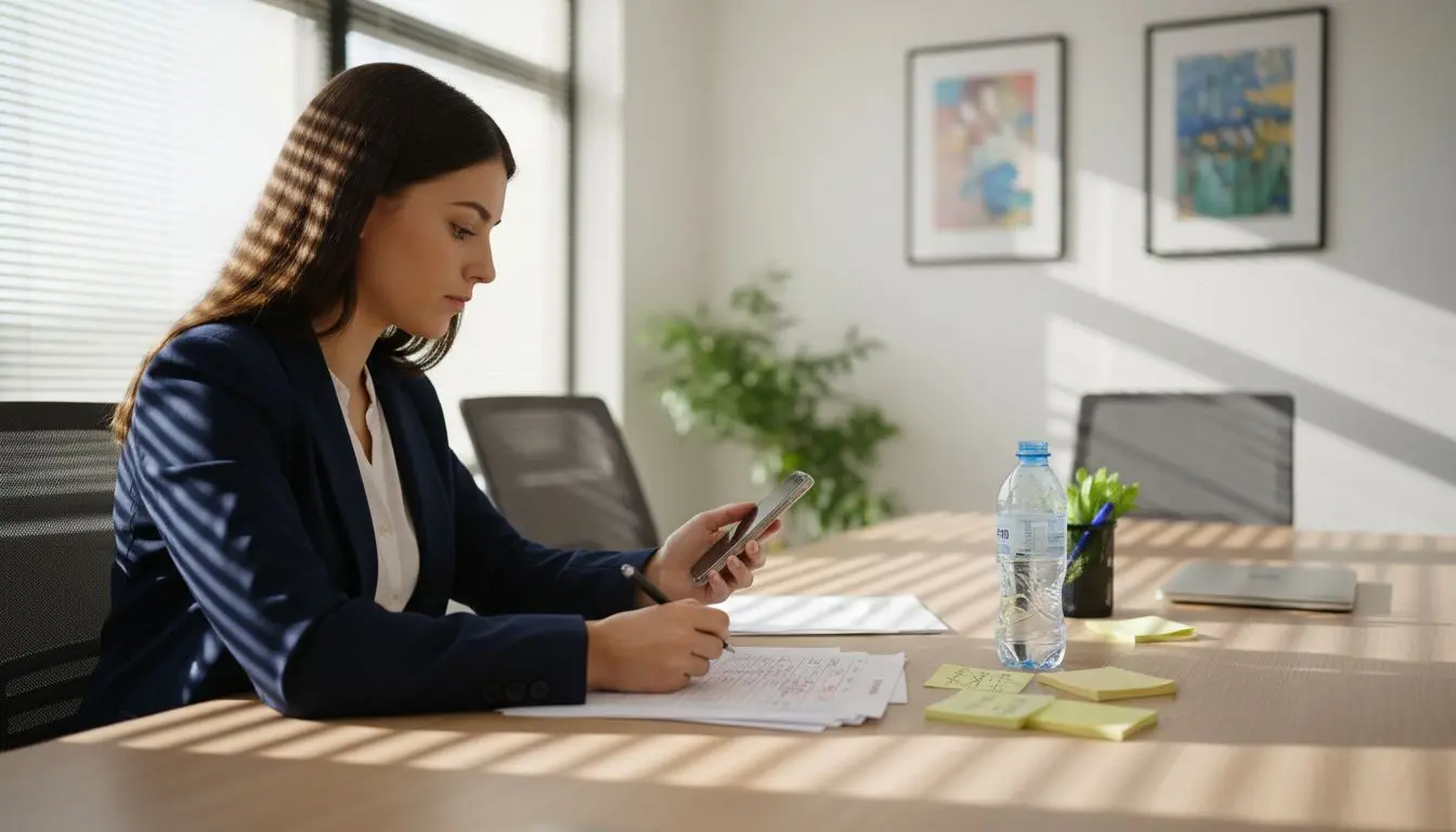 Woman testing renewed business phone numbers