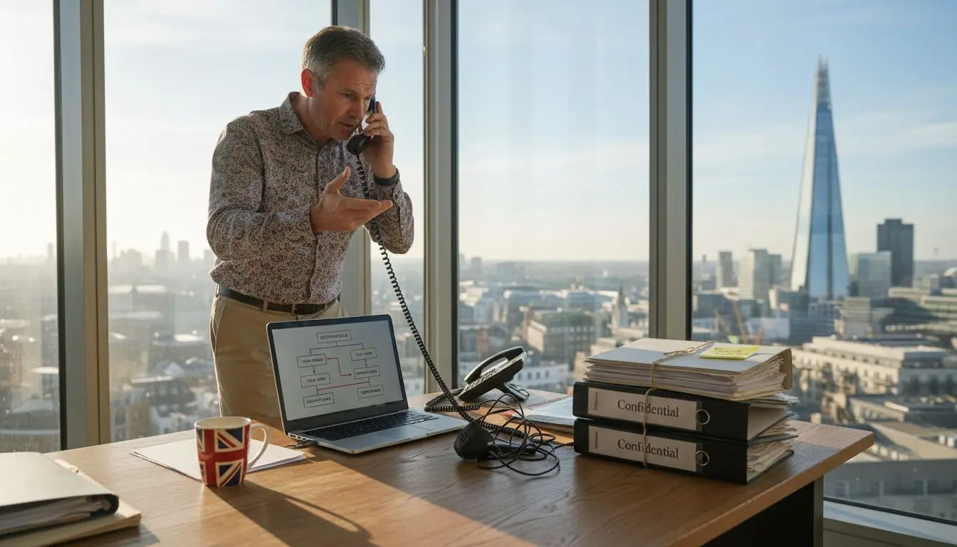 Manager handling call forwarding in UK office
