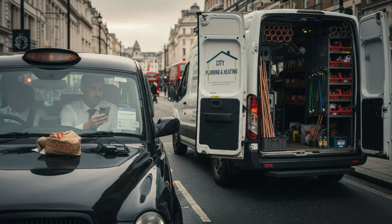 Taxi driver and plumber using call forwarding