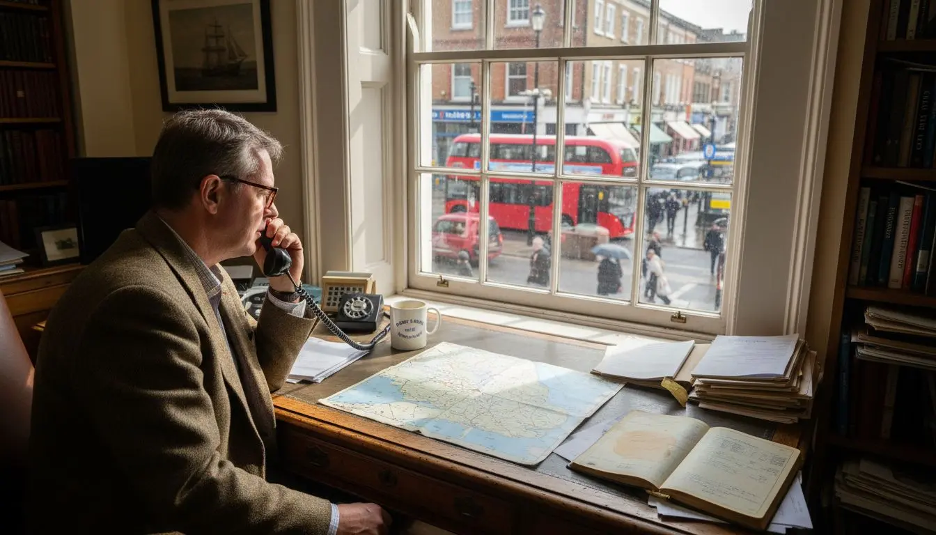 UK business owner choosing area code by phone