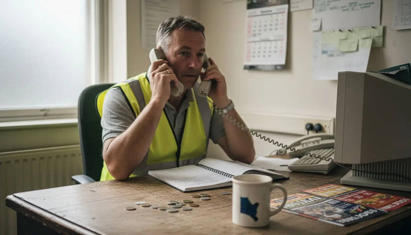 Taxi dispatcher answers multiple phone lines