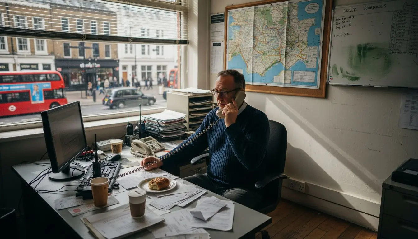 Taxi dispatcher working in UK office