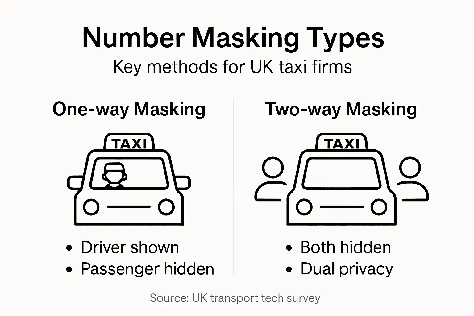 Infographic showing types of number masking