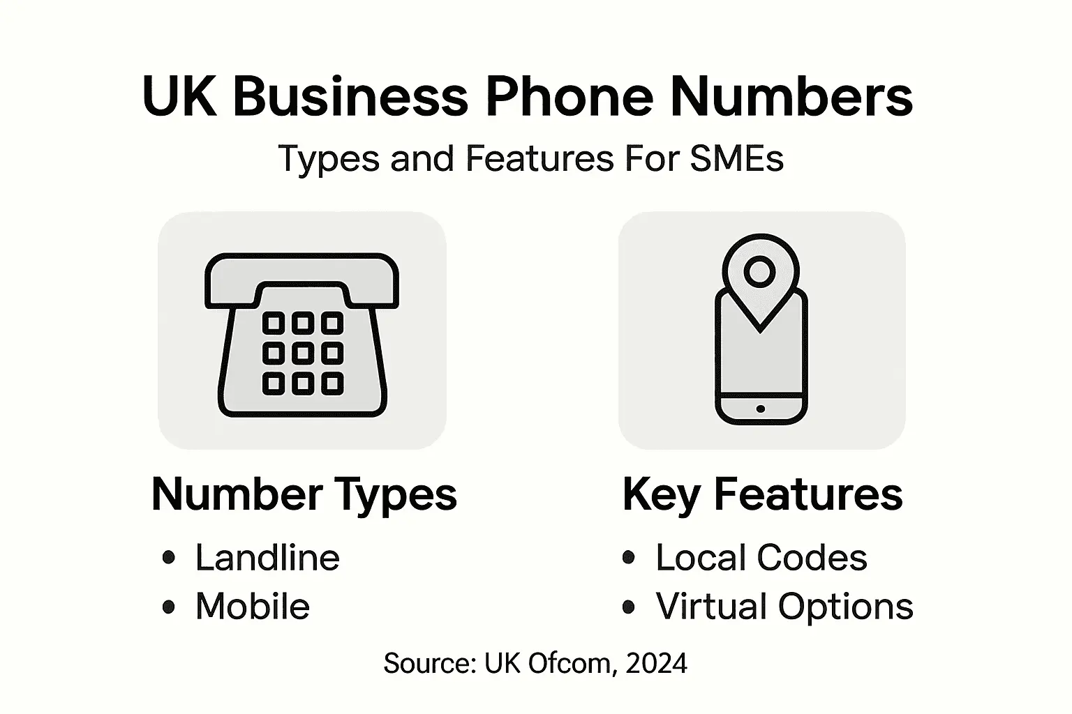 Infographic about UK SME phone number types and features