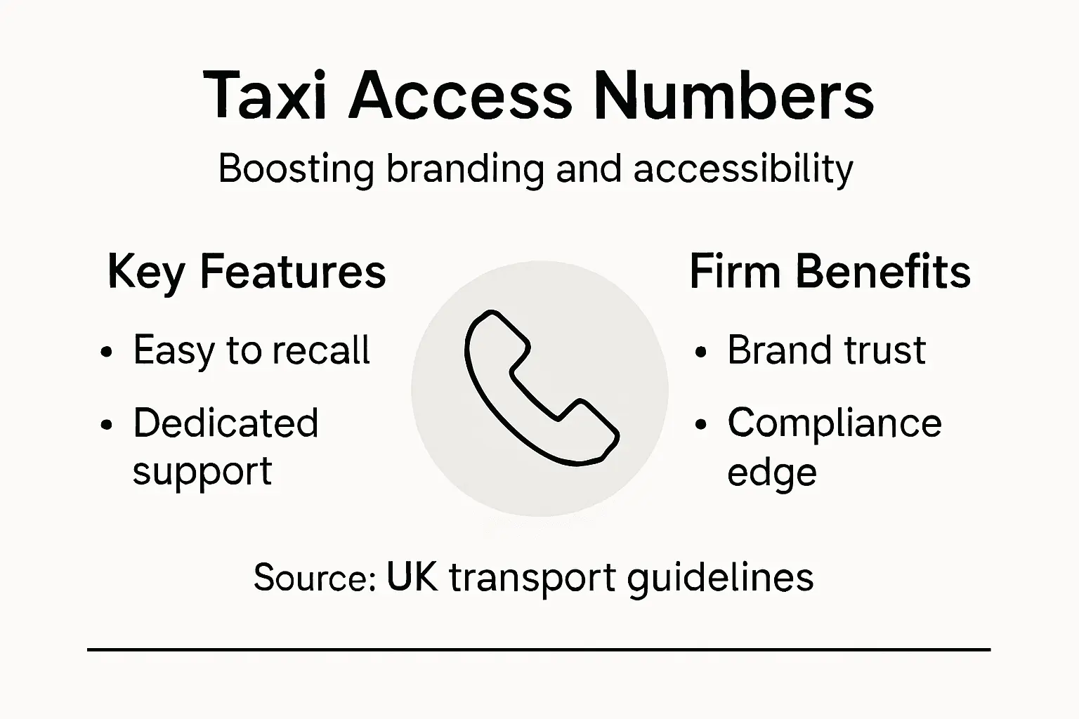 Infographic explaining taxi special access numbers basics