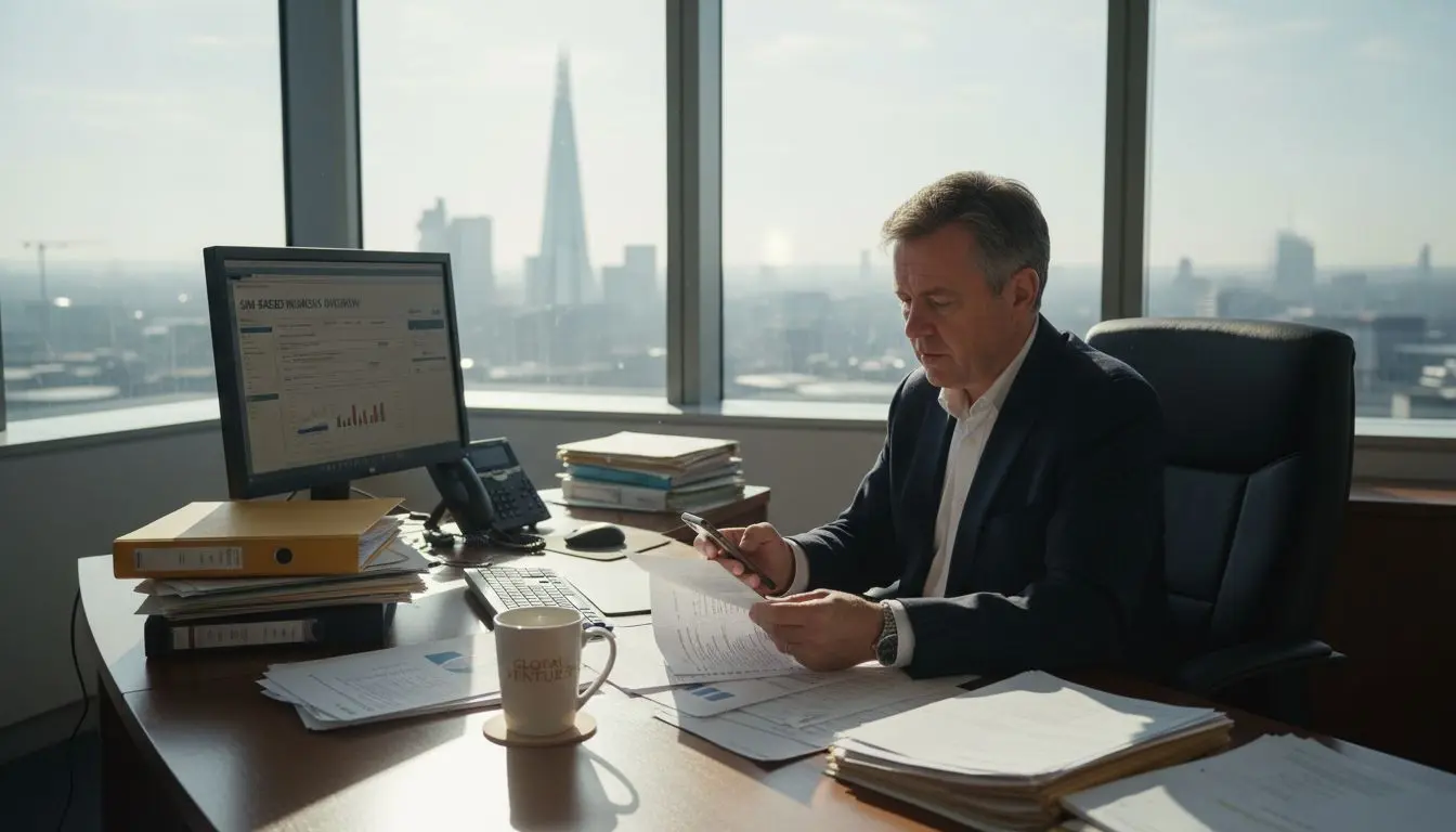 Businessman uses sim-based number in UK office