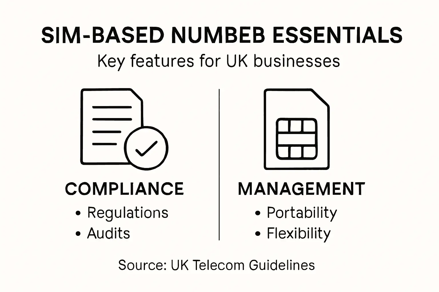 Infographic showing sim-based business essentials