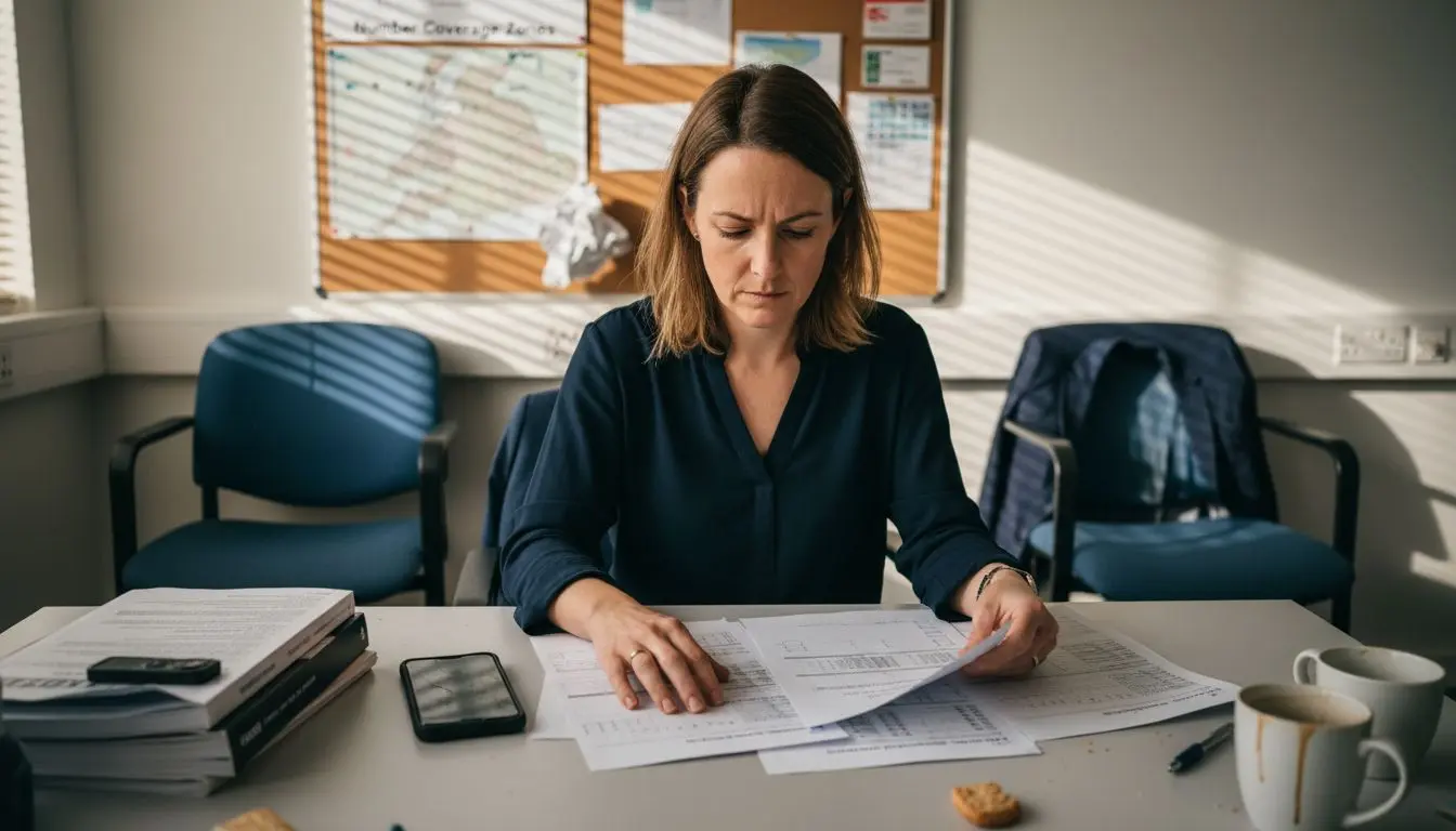 Consultant reviewing phone number types
