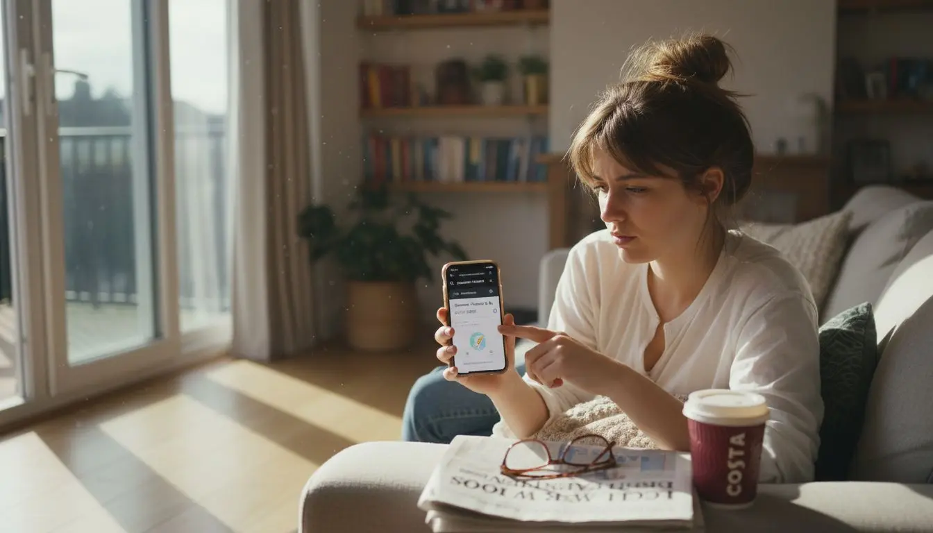 Customer viewing local phone number in search