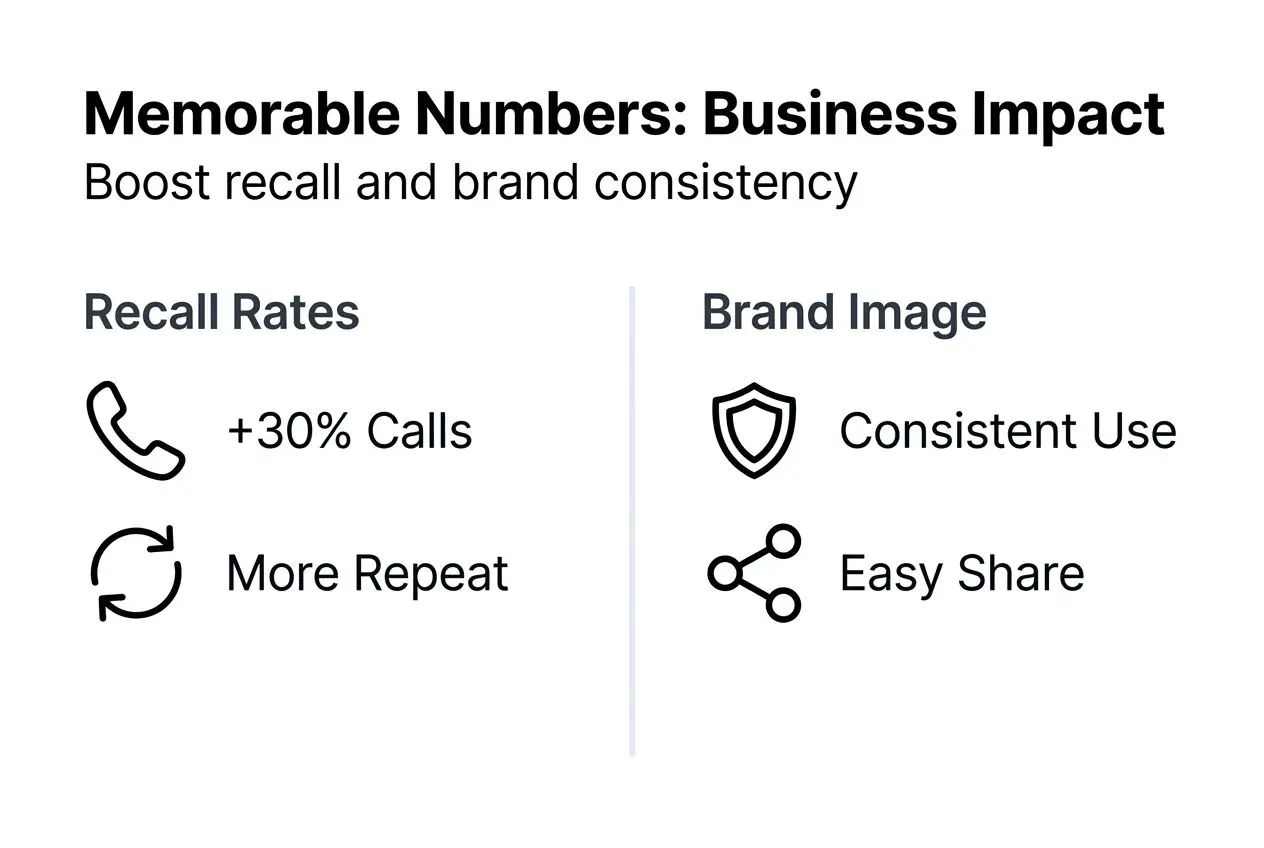 Infographic showing business results of memorable numbers