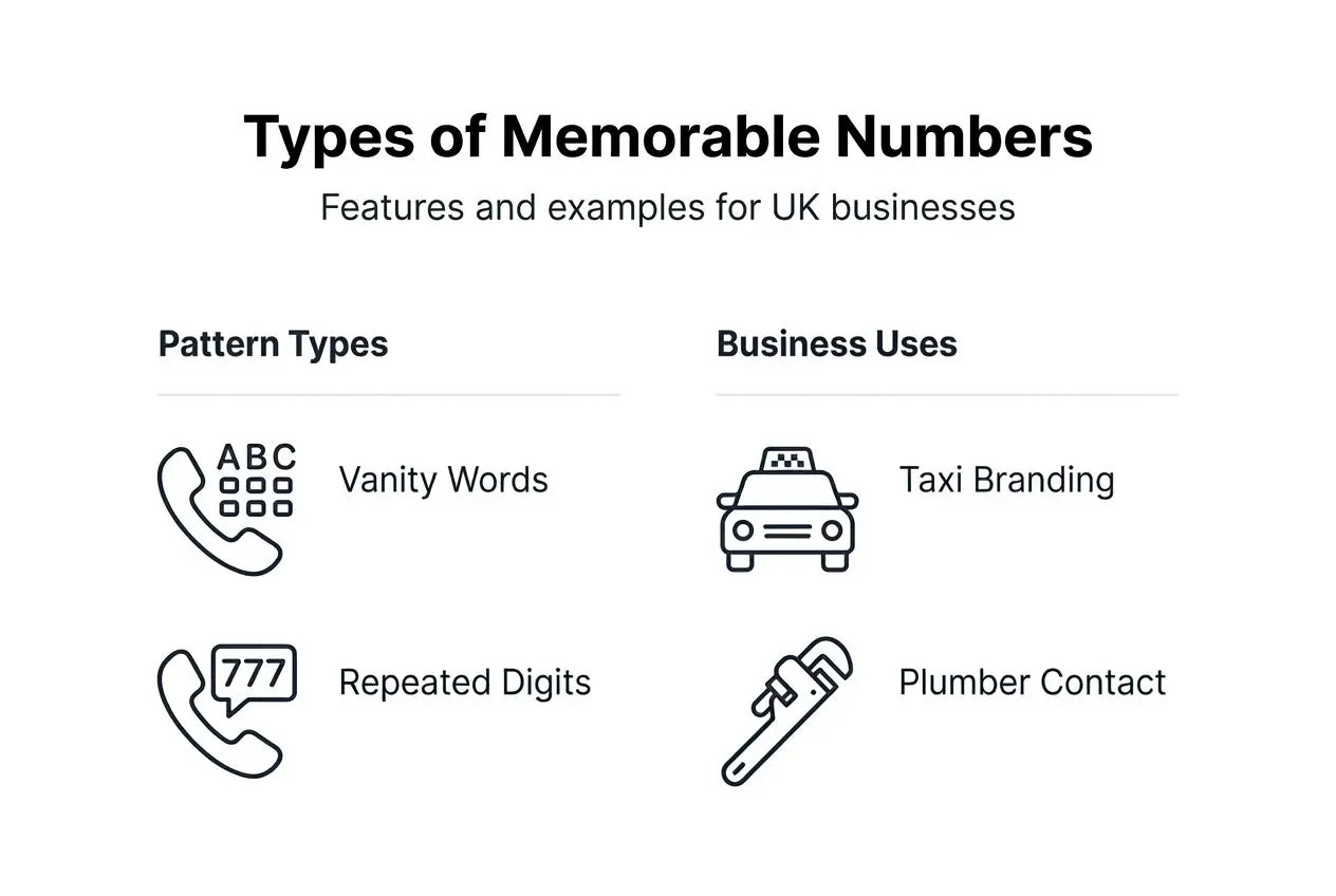 Infographic showing memorable UK phone types