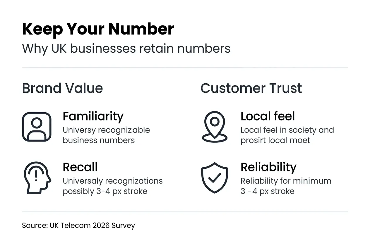 Infographic visualizing UK business number retention benefits