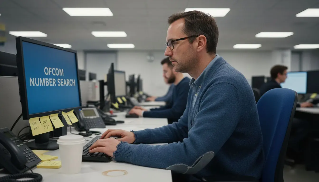 Man searching phone registry website