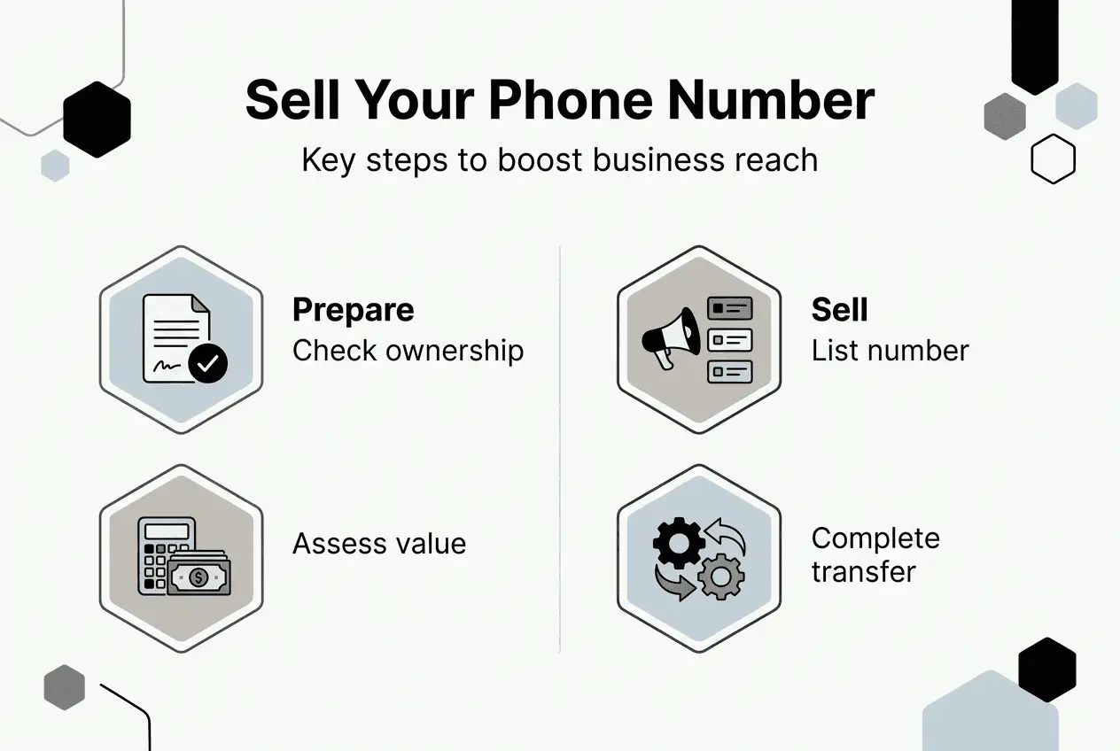 Infographic showing phone number selling process