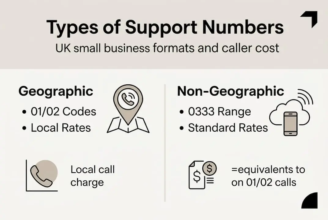 Infographic comparing UK business number types