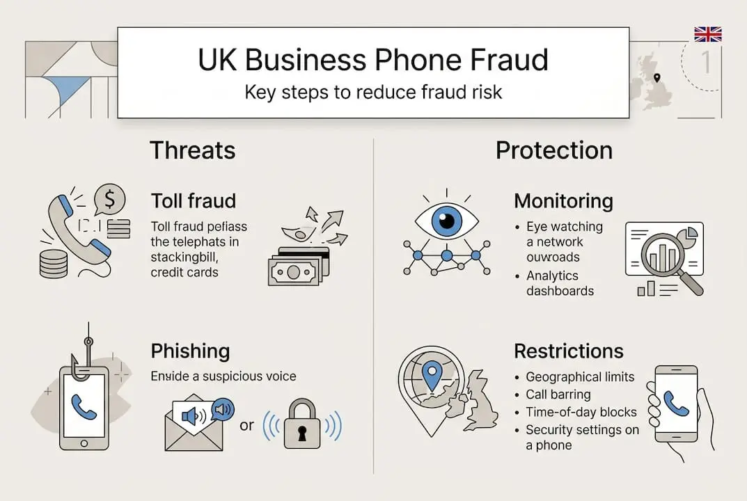 Infographic on UK phone fraud protection steps