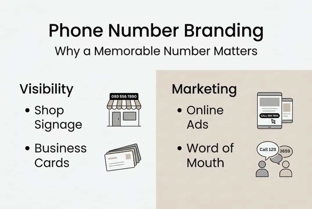 Infographic on phone number branding benefits
