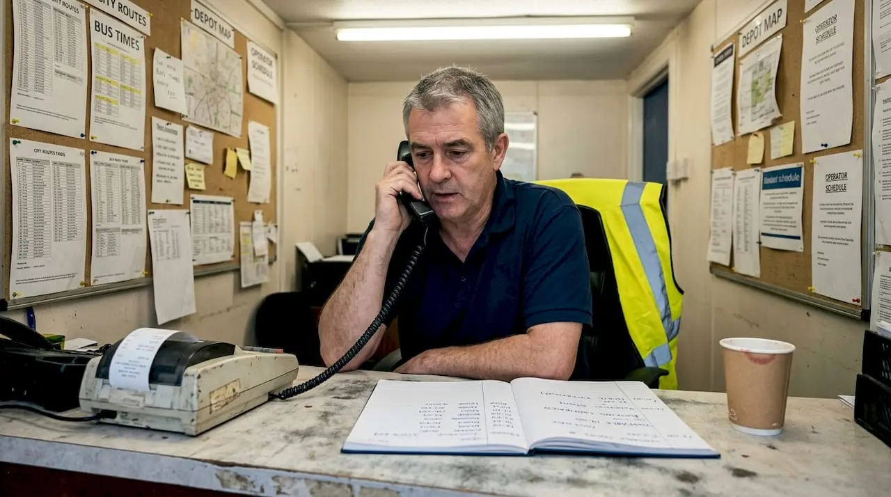 Taxi operator taking booking by phone