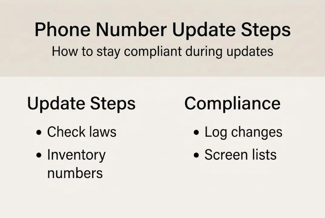 Infographic business phone update compliance steps