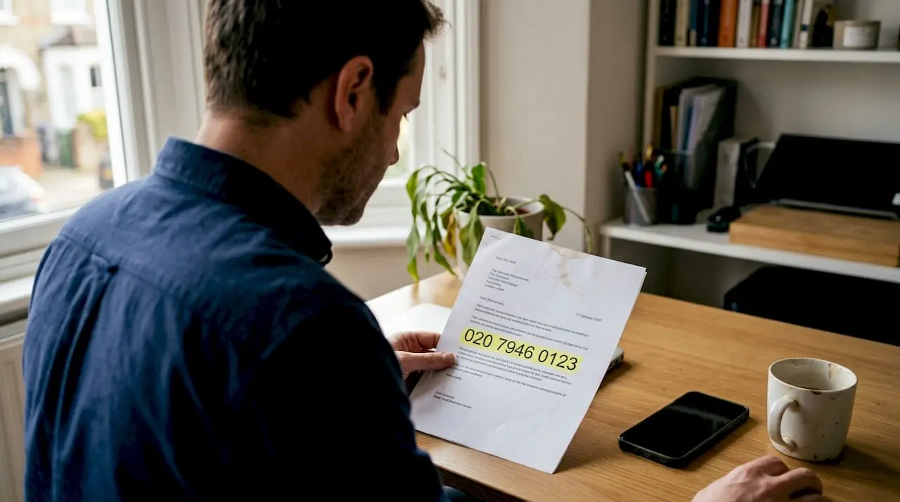 Business owner highlighting memorable phone number