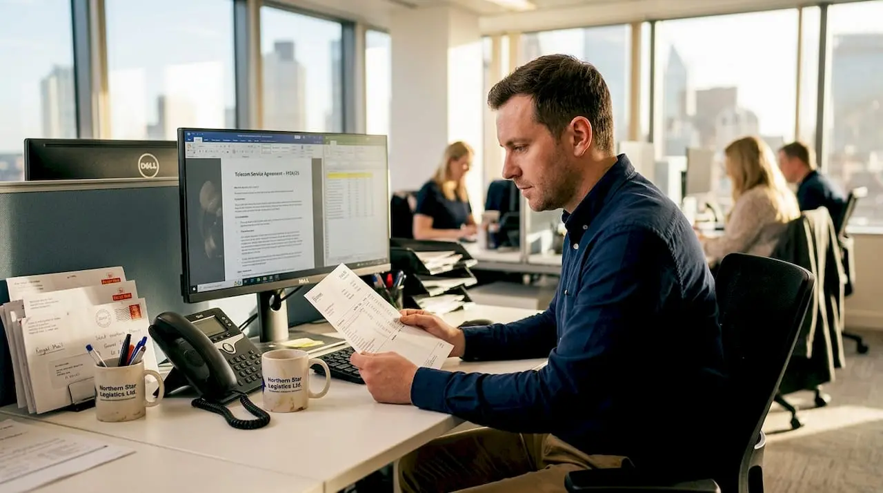 Administrator verifying phone number documents