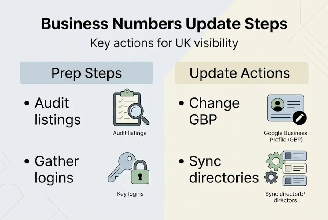 Infographic steps to update UK business numbers