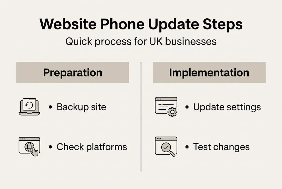 Infographic with steps for updating phone number