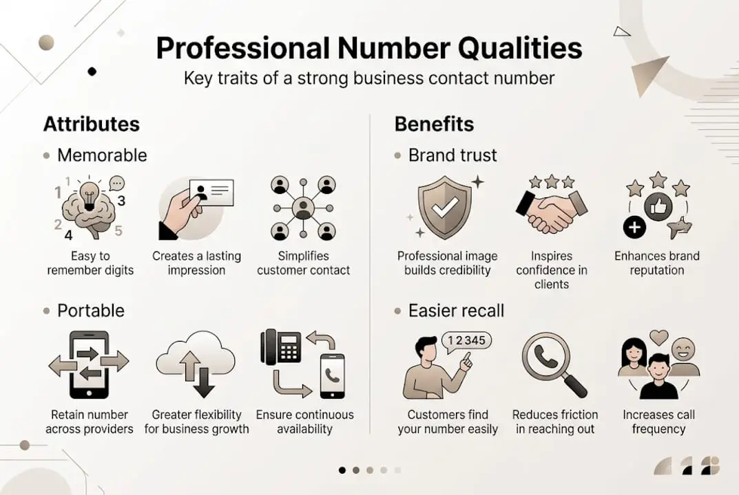 Infographic outlining key qualities of business numbers