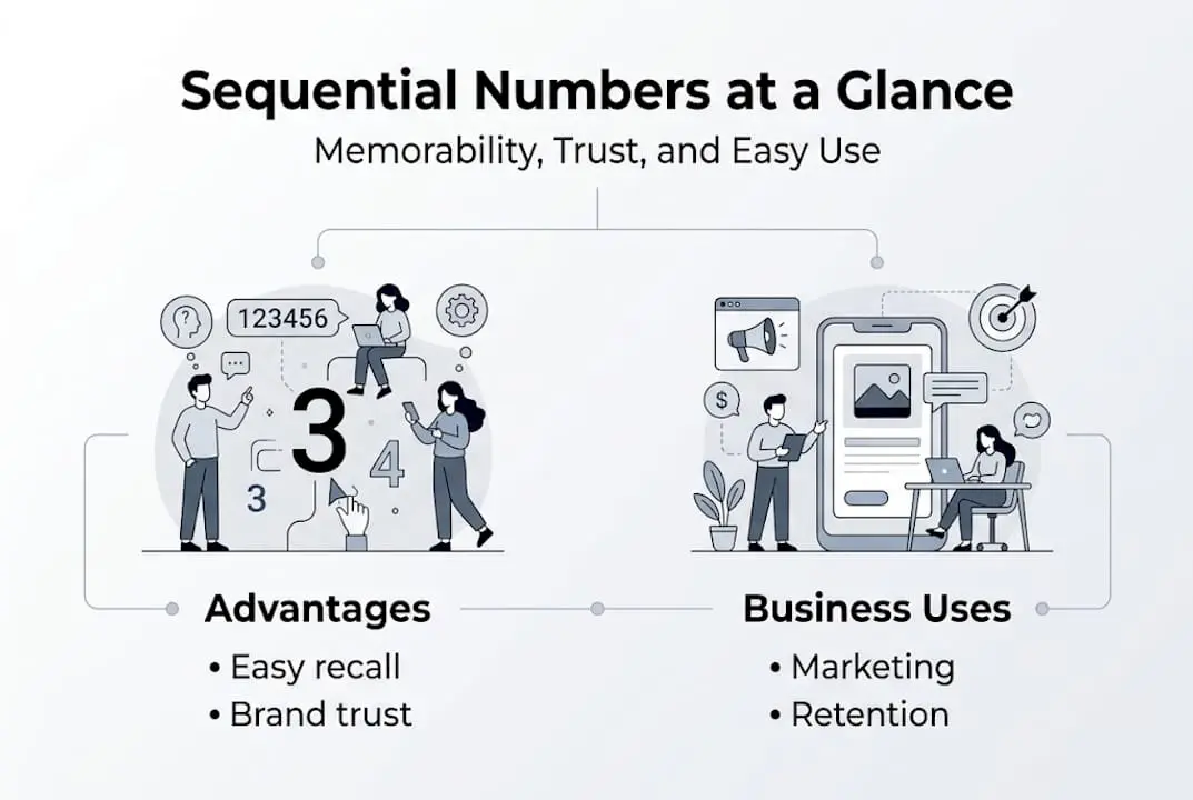 Infographic showing sequential phone number advantages
