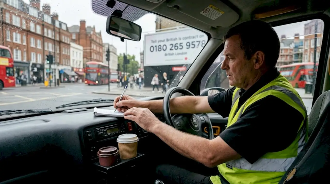 Taxi driver notes memorable ad number