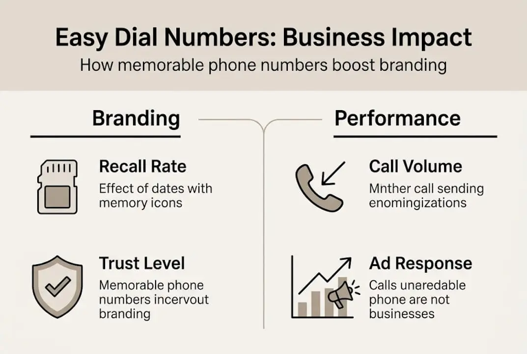 Infographic showing easy dial number business benefits