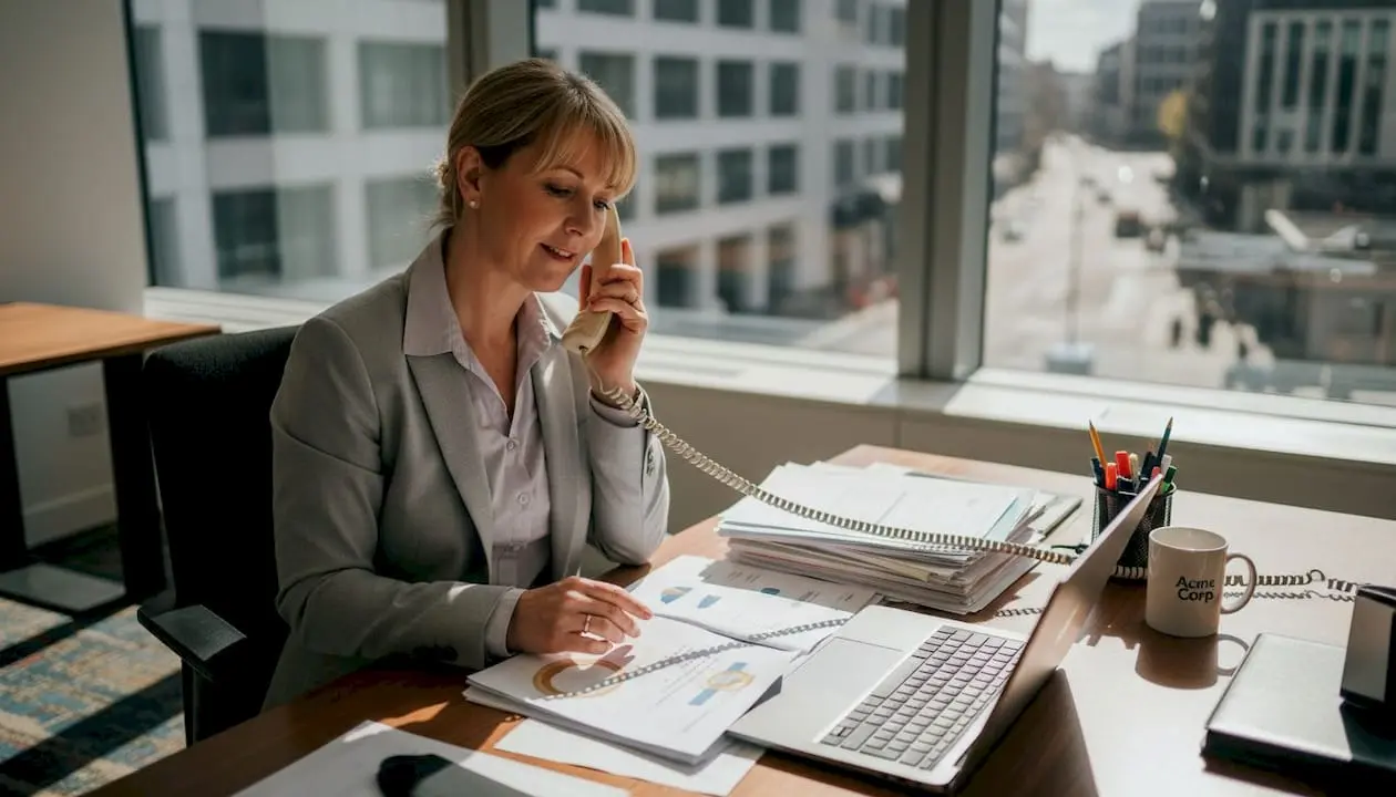 IT manager dialing test call number