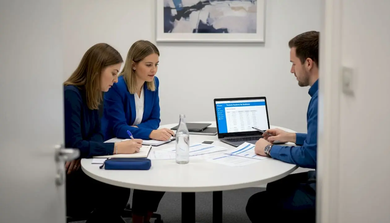 Team compares phone numbers for business branding