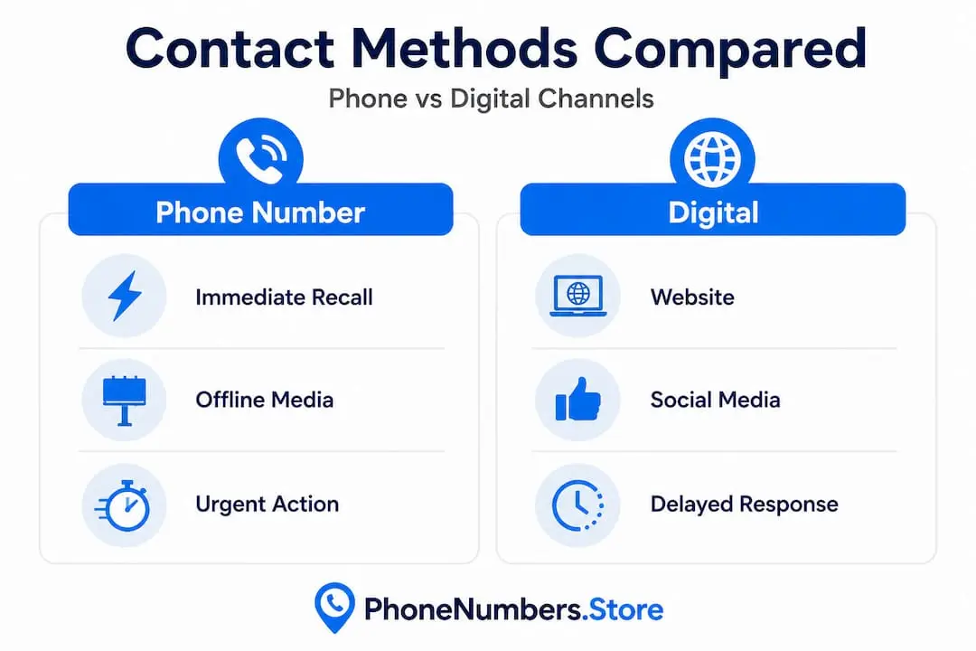 Infographic contrasting phone and digital contact