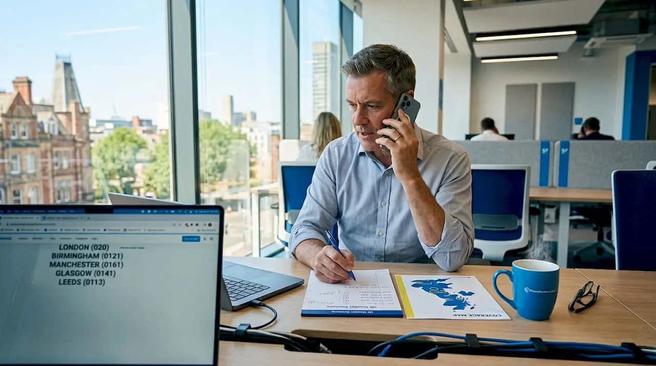 Business owner calling multiple UK cities