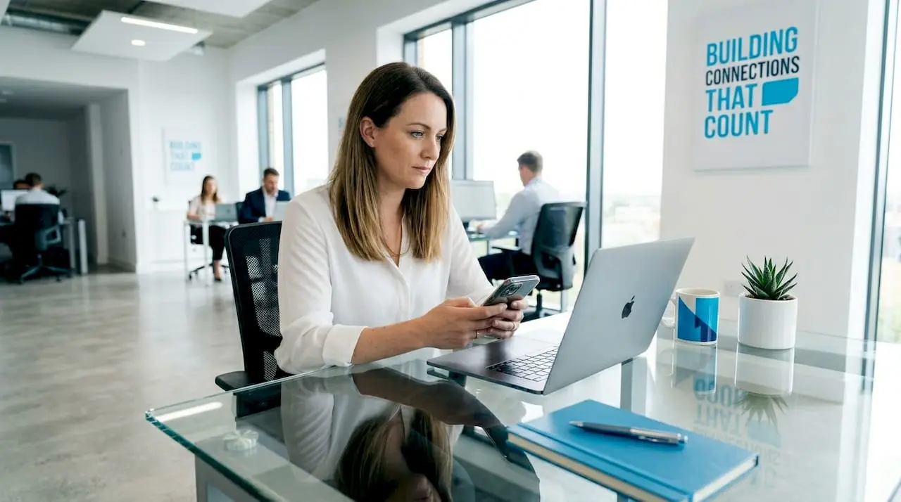 Shop owner updating business phone number