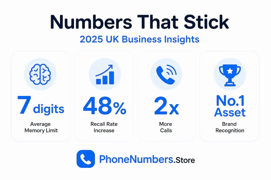 Infographic with stats on memorable numbers for business
