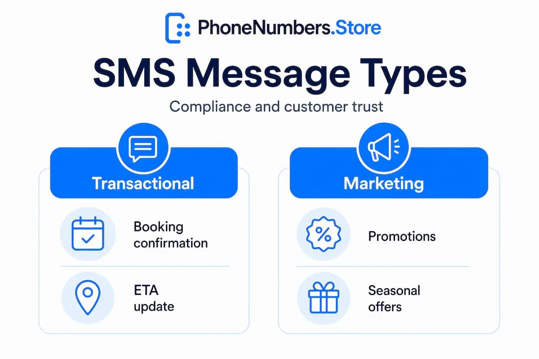 Infographic comparing transactional and marketing SMS