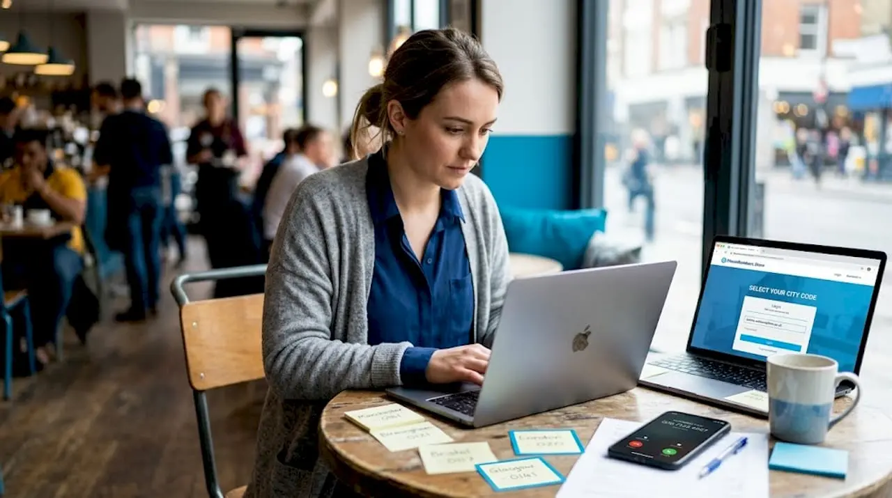 Office manager selects city code number online