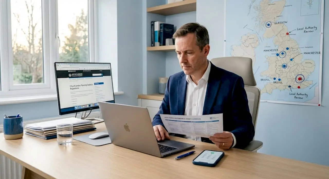 Consultant reviewing UK city code numbers