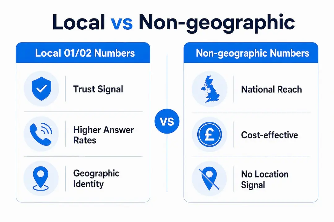 Infographic comparing local and non-geographic numbers