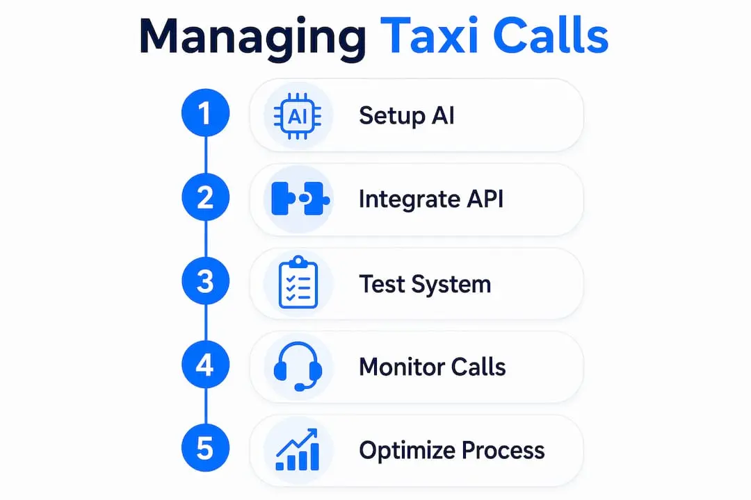 Infographic of taxi call management steps