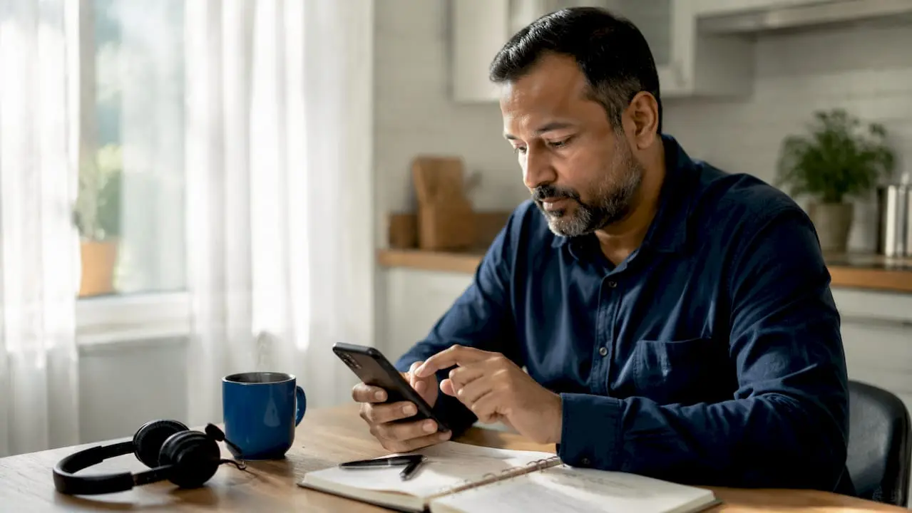 Business owner setting call forwarding on phone