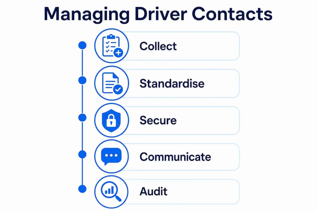 Infographic of driver contact management steps