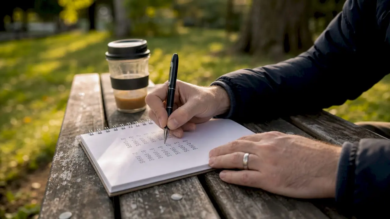 Hands writing easy-to-remember UK numbers